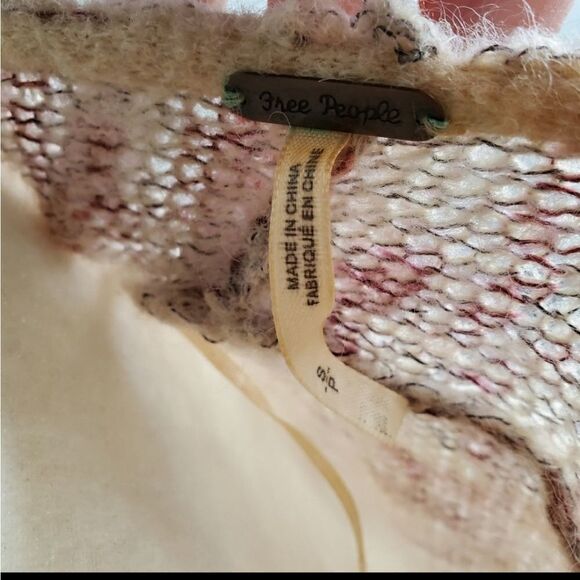 FREE PEOPLE sweater v-neck Stella softly oversized alpaca knit S - Picture 6 of 7